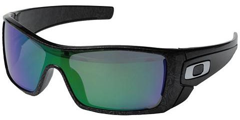 Batwolf in Polished Black w/Silver Ghost Text / Jade Iridium Polarized