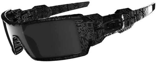 Oil Rig II in Polished Black w/Silver Ghost Text / Black Iridium