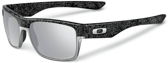 TwoFace in Polished Black w/Silver Ghost Text / Chrome Iridium Polarized