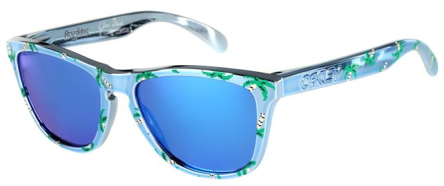 Collectors Frogskins in Blue Chrome - Palm Trees / Blue Iridium