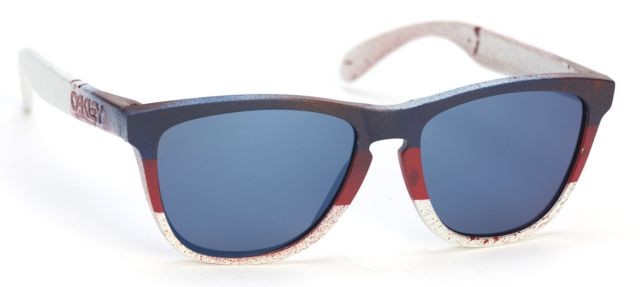Collectors Frogskins in Red/White/Blue Splatter / Blue Iridium