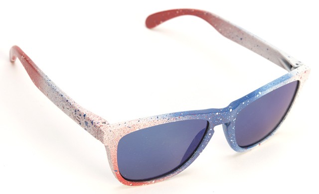 Collectors Frogskins in Red/White/Blue Splatter / Blue Iridium