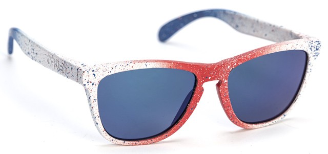 Collectors Frogskins in Red/White/Blue Splatter / Blue Iridium