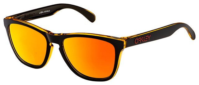 Collectors Frogskins in Matte Black Translucent Yellow / Fire Iridium