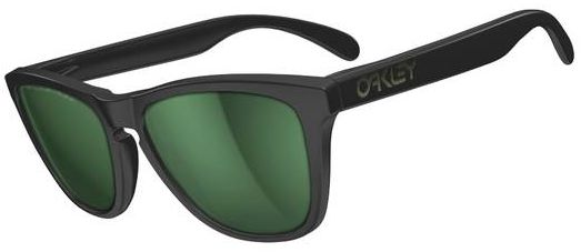 Collectors Frogskins in Matte Black / Emerald Iridium Polarized