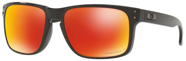 Holbrook in Polished Black / Prizm Ruby Iridium Polarized
