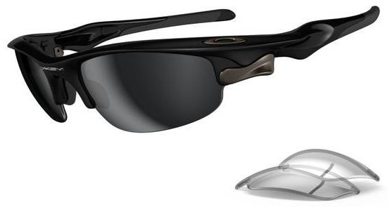 Fast Jacket (AF) in Polished Black w/Clear / Black Iridium