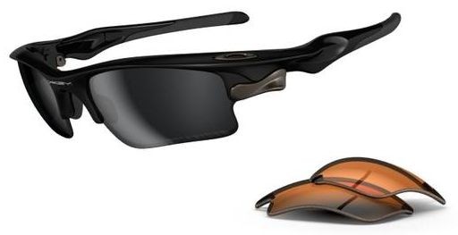 Fast Jacket XL in Polished Black / Black Iridium Polarized / Persimmon