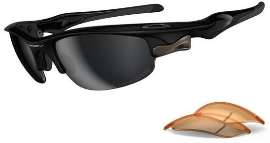 Fast Jacket in Polished Black / Black Iridium Polarized / Persimmon