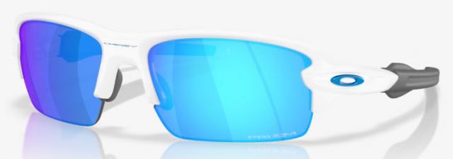 Flak 2.0 S in Polished White / Prizm Sapphire Iridium