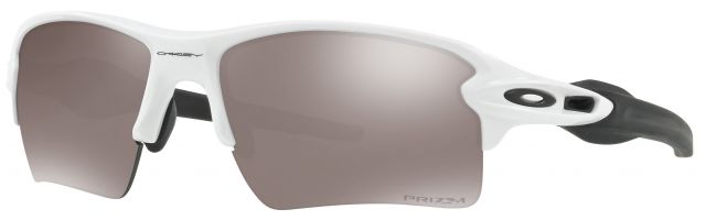 Flak 2.0 XL in Polished White w/Black / Prizm Black Iridium Polarized