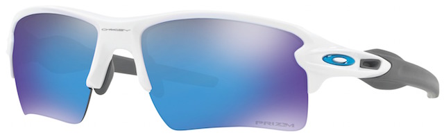 Flak 2.0 XL in Polished White / Prizm Sapphire Iridium