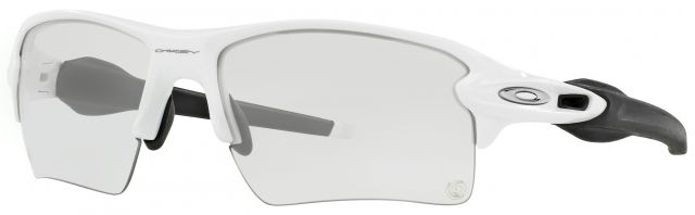 Flak 2.0 XL in Polished White / Clear Black Photochromatic