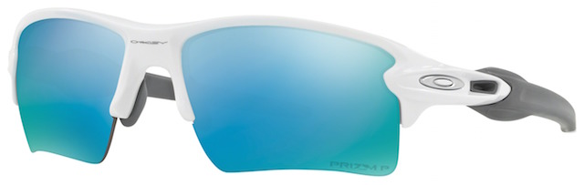 Flak 2.0 XL in Polished White / Prizm Deep Water Polarized