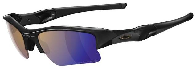Flak Jacket XLJ in Jet Black / Shallow Blue Polarized