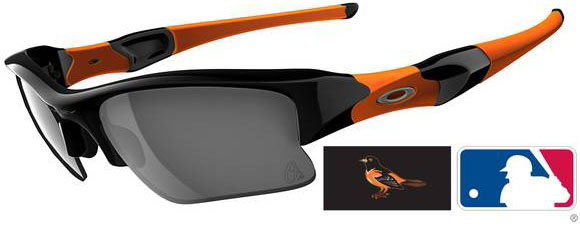 Flak Jacket XLJ in Baltimore Orioles - Polished Black / Black Iridium