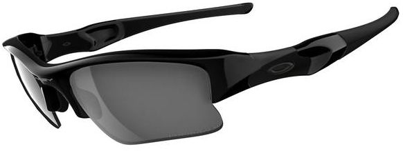 Flak Jacket XLJ in Polished Black / Black Iridium Polarized