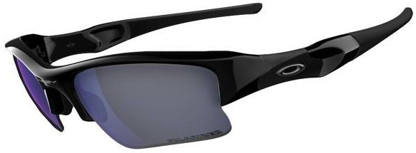 Flak Jacket XLJ in Polished Black / Deep Blue Polarized