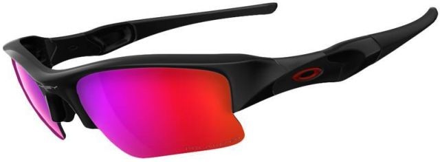 Flak Jacket XLJ in Polished Black / OO Red Iridium Polarized