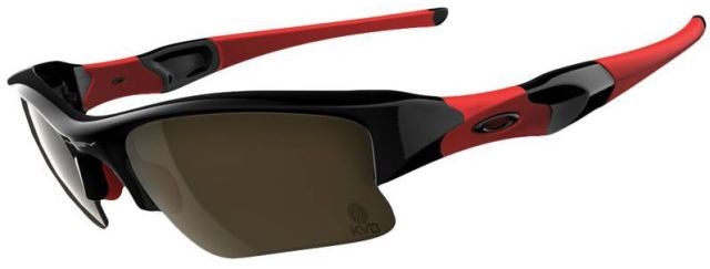 Flak Jacket XLJ in Polished Black / Titanium Iridium Polarized
