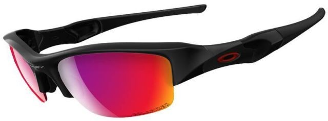 Flak Jacket (AF) in Polished Black / OO Red Iridium Polarized