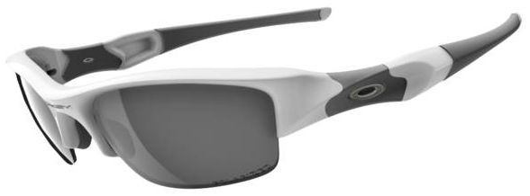Flak Jacket (AF) in Polished White / Light Grey Polarized