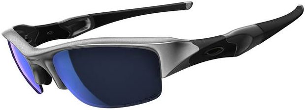Flak Jacket in Silver / Ice Iridium Polarized