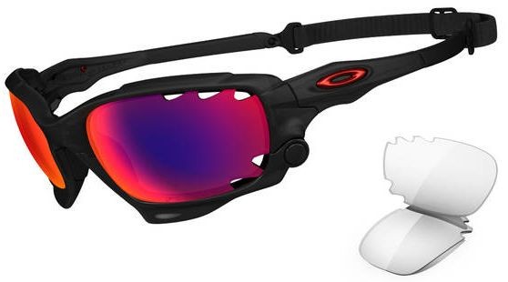 New Racing Jacket in Matte Black Ink (Vented) w/Clear / OO Red Iridium Polarized
