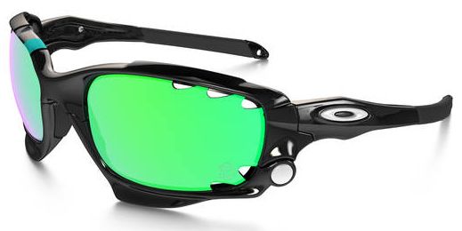 New Racing Jacket in Polished Black (Vented) w/Black Iridium / Jade Iridium