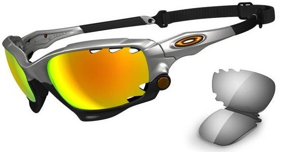 New Racing Jacket in Silver (Vented) w/Black Iridium / Fire Iridium Polarized