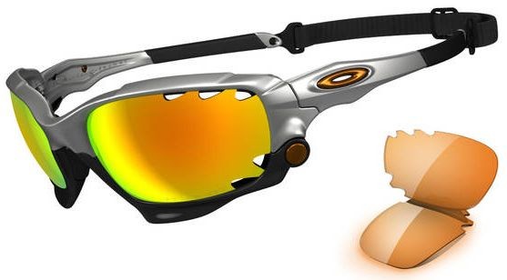 New Racing Jacket in Silver (Vented) w/Persimmon / Fire Iridium Polarized