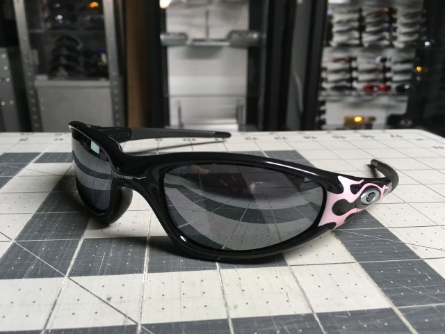 New Straight Jacket in Jet Black - Pink Flames / Black Iridium