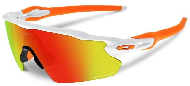Radar EV Pitch in Polished White / Fire Iridium Polarized