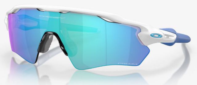 Radar EV XS in Matte White / Prizm Sapphire Iridium