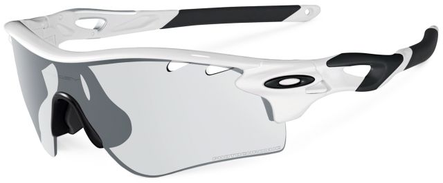 RadarLock Path in Matte White / Clear Black Photochromatic