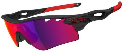 RadarLock Path (AF) in Matte Black Ink (Vented) / +Red Iridium