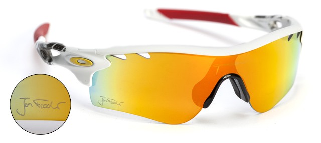 RadarLock Path in Polished White / Fire Iridium Polarized