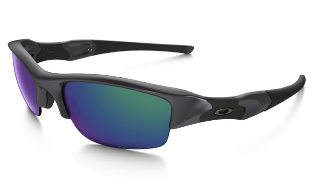 Flak Jacket in Polished Carbon / Deep Blue Polarized